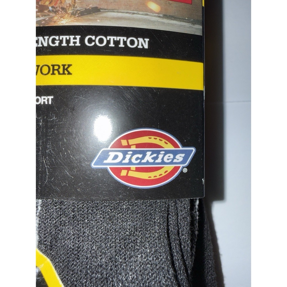 Dickies Men 3 Pack Socks 6-12 Crew Work Black Gray Heavy Duty Cotton Utility NWT - Picture 4 of 9